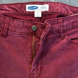 Women's Old Navy Rockstar Super Skinny Burgandy Red Jeans size 8